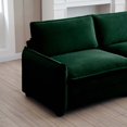 thumbnail image 6 of Corduroy Ottoman Footstool for 2, 3, or 4-Seater Sofas – Green Fabric, Retro-Modern Design & Ergonomic Comfort, 6 of 8