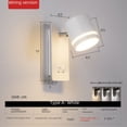thumbnail image 1 of Lámpara de pared para dormitorio de hotel, moderna, sencilla, creativa, giratoria, luz de lectura LED con interruptor, 1 of 5
