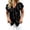 Black, variant on Women T-Shirts Elegant Blouse Tops With Ruffle Collar V-neck Ruffle Temperament Commuting Solid Color Classic Streetwear