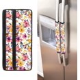 thumbnail image 1 of NETILGEN Refrigerator Door Handle Covers 2 Pcs Set, Kitchen Appliance Decorative Mat for Fridge Dishwashers Microwave Watercolor Flower Butterfly Print, 1 of 6
