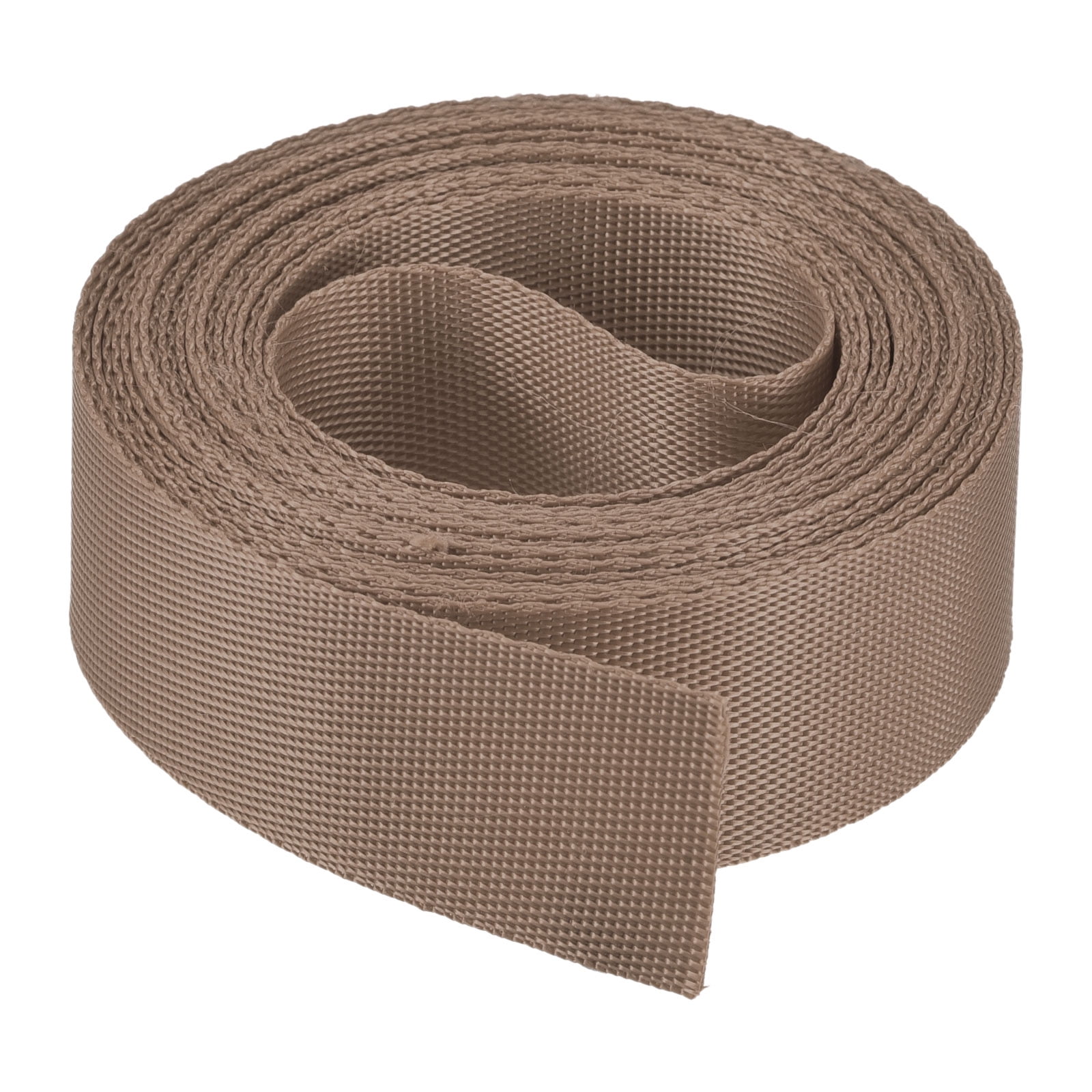 Flat Nylon Webbing Strap 1 Inch 4 Yards Brown for Backpack, Luggage-rack