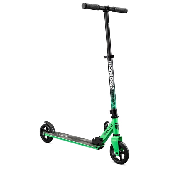 Mongoose Force 150 Folding Scooter, For Kids Age 8 , Green and Black