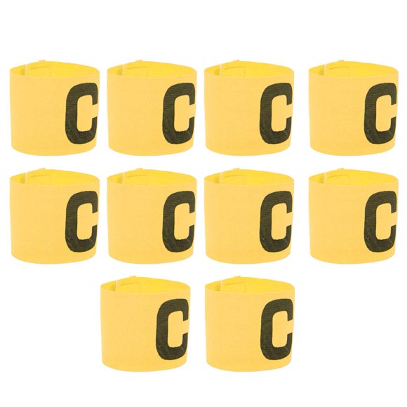 10 piezas de brazalete elástico para correr, para fútbol, para cabecear, para enrollar en forma de C, amarillo