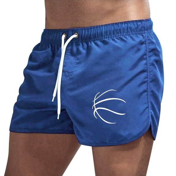 Big and Tall Swim Trunks for Men 6xl Quick Dry Elastic Waist Drawstring Swim Shorts Men Printed Lightweight Swimming Shorts for Men,Blue,L