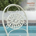 thumbnail image 6 of Alpine Corporation 3-Piece Steel Floral Patio Bistro Set, White, 6 of 10