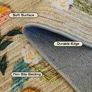 Pentantan 5x7 Floral Area Rugs, Machine Washable Rug for Living Room- Soft Indoor Carpet, Low Pile for Bedroom, Dining Room, Playroom, Office