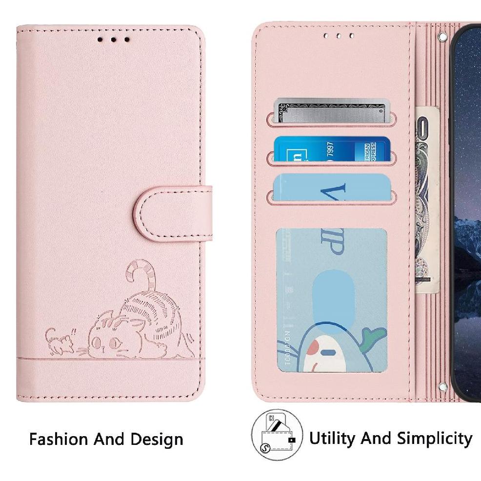 Flip case for GANGXUN Boost Summit 5G 2024 Wallet Case with Kickstand, Card Slots, RFID Block, Cat Design