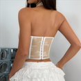thumbnail image 4 of Top Corto de Encaje con Espalda Halter para Mujer, Estilo Cheongsam , con Cuello Halter S, 4 of 10