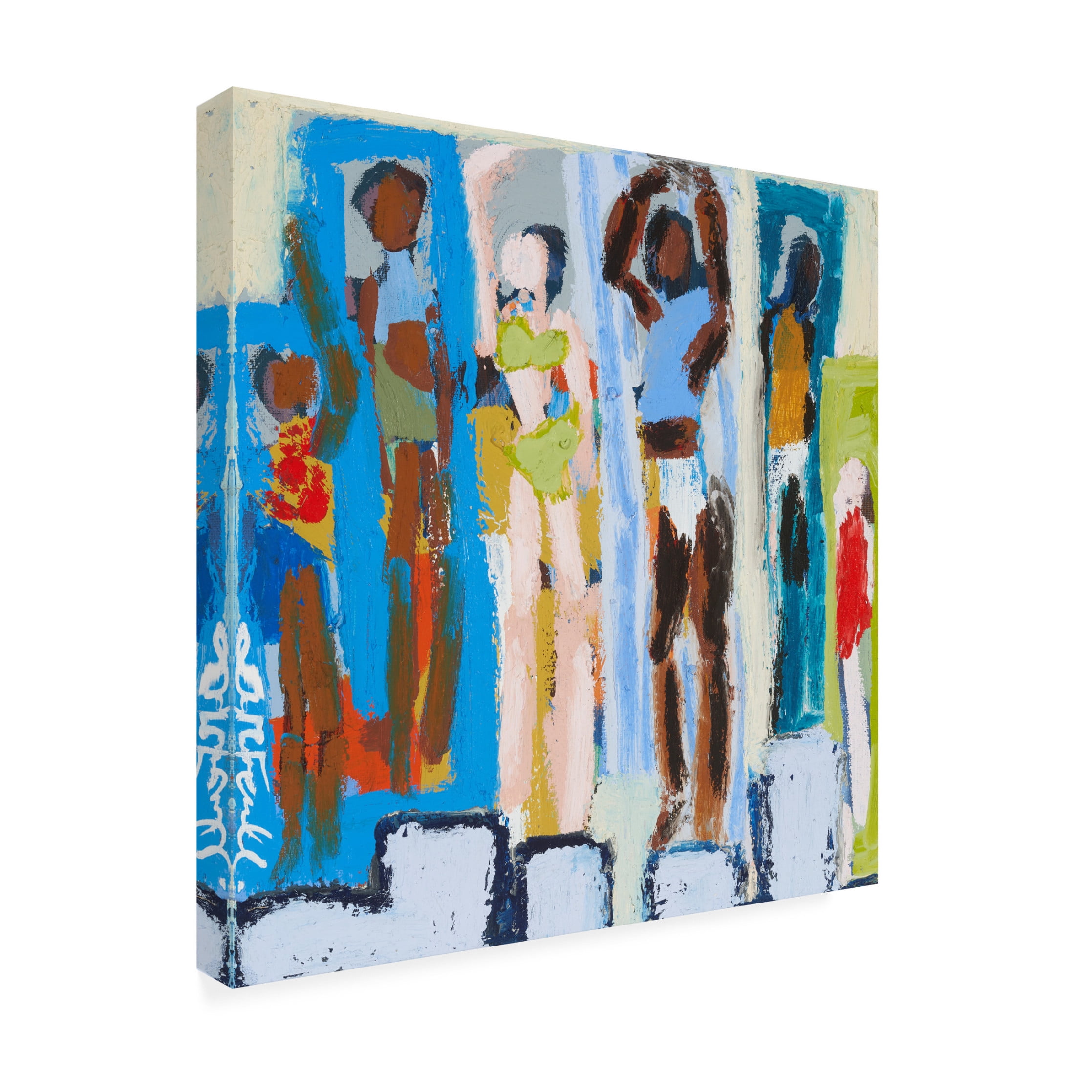 Canvas Wall Art - Erin McGee Ferrell 'Beach Sunbathers VI' Wall Art for Living Room, Bedroom, or Office Décor by Trademark Fine Art - 14 x 14 Inches