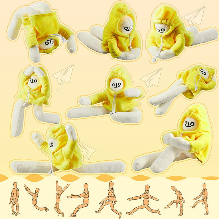 Plush Banana Man Toy Stuffed Doll with Magnet Funny Man Doll Decompression  Toy