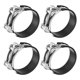 thumbnail image 1 of Uxcell 4 piezas de abrazaderas T-Bolt, 64-67 mm (2.52"-2.64"), abrazaderas ajustables de acero inoxidable para líneas de combustible del radiador con cinta negra EPDM para tuberías automotrices, 1 of 6