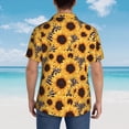 thumbnail image 4 of Fuzoiu Artistic Zebra Print Sunflower Print Hawaiian Shirt for Men, Summer Beach Casual Short Sleeve Button Down Shirts, Men’s Beach Summer Shirts with Pocket,XX-Large, 4 of 7