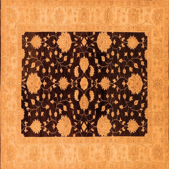 Ahgly Company Indoor Square Oriental Orange Traditional Area Rugs, 4' Square