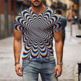 thumbnail image 4 of T-shirt Homme Été Imprimé Boussole Rétro Harajuku Mode de Rue Manches Courtes Style Hip Hop Chemise 3DT, 4 of 5
