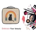thumbnail image 6 of FORMRS Travel Makeup Bag Large Capacity Train Case Cosmetic Organizer with Adjustable Dividers, Beige Cat Rainbow, 6 of 8
