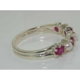 thumbnail image 5 of LBG British Made 10k White Gold Cultured Pearl & Ruby Womens Eternity Ring - Size 8.5 - 33 size options, 5 of 7