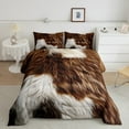 thumbnail image 3 of Manfei Fashion Cow Print Full Size Comforter Sets for Adult, Rustic Farmhouse Bedding Comforter Set, Countryside Animal Reversible Bedding Sets, Luxury Bedroom Decor, 3-Piece, 3 of 9