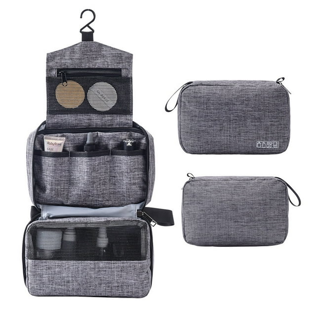 Toiletry Bag Travel Bag with Hanging Hook, Water-resistant Makeup Cosmetic Bag Travel Organizer for Accessories, Shampoo