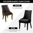 thumbnail image 5 of Dznils 2 Pack Chair Covers for Dining Room, Stretch Jacquard Wingback Chair Slipcovers, Black, 5 of 11