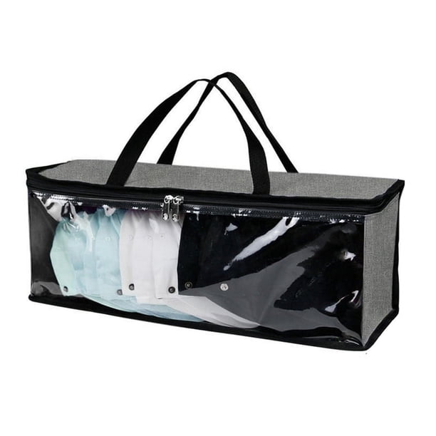 Organizador de sombreros con asas de transporte, transparente, bolsa de almacenamiento de sombreros ancha para guardar gorras de béisbol, para viajes en casa, A