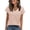 Beige, variant on Women's Dressy Casual V-Neck Chiffon Blouse Ruffle 3/4 Length Sleeve Lace Up Peplum Top Shirts White