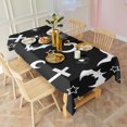 thumbnail image 3 of Black Halloween Bat Spider Pattern Rectangle Tablecloth 60"x120",Waterproof Polyester Rectangle Table Cloth, Wipeable Spillproof Polyester Tablecloth for Dining, Camping, Indoor and Outdoor, 3 of 6