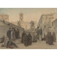 thumbnail image 3 of Charles-François Houel 18x14 Black Modern Framed Museum Art Print Titled - The Campidoglio Seen from the Staircase of the Church of the Aracoeli, Rome, at Sunset (1846), 3 of 5