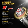 thumbnail image 3 of AUXITO Brilliant Red 1156 LED Brake Light Bulbs, 300% Brighter BA15S 7506 1003 1141 P21W LED Replacement Bulb for Tail Light, Pack of 2, 3 of 10