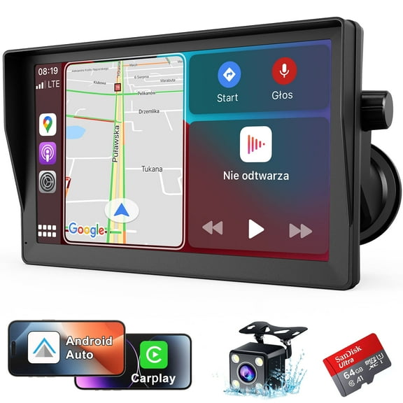 Open Box MRQ 9" Wireless Apple Carplay & Android Auto Car Stereo with Bluetooth, 1080p Backup Camera Voice Control and Navigation,
