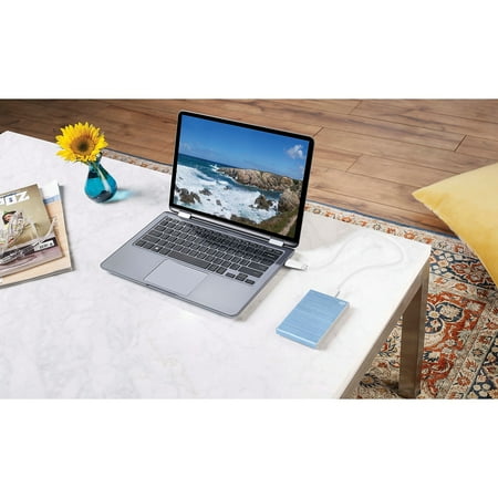 Seagate - One Touch 2TB External USB 3.0 Portable Hard Drive with Rescue Data Recovery Services - Light Blue