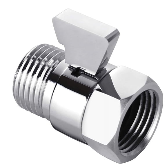 Water Flow Control Shut Valve, Brass Adjustable Water Pressure Regulator for Hand Shower & Bidet Sprayer