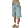thumbnail image 2 of Women Baggy Denim Bermuda Shorts Y2k Vintage Straight Leg Casual Knee Length Jean Jorts with Pockets Light Blue XL, 2 of 9