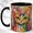 Black, variant on Rainbow Cat Face Coffee Mug, Colorful Pet Mug, Ceramic 11 oz