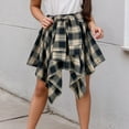 thumbnail image 2 of MIXUE Skirts For Women Summer Plaid Print Elastic High Waist Tie Front Pleated Mini Tennis Skirt Streetwear,Yellow,L, 2 of 5