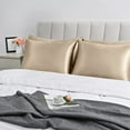 thumbnail image 6 of Satin Silk Pillowcase for Hair and Skin, Taupe Pillow Cases King Size Set of 2 Pack Super Soft Pillow Case with Envelope Closure (20x40 Inches) SORMAG, 6 of 8