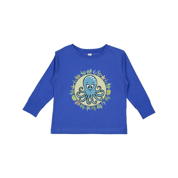 Inktastic Octopus Cute Ocean Sea Creature Boys or Girls Long Sleeve Toddler T-Shirt