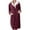 Red, variant on Women's Star Print Fleece Bathrobe, Long Length Plush Robe, Soft Cozy Loungewear, Knee Length Gown with Pockets, Comfortable Spa Style Robe for Women Khaki L