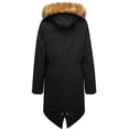thumbnail image 6 of WenVen Women's Mid Length Hooded Joker Jacket Sherpa Lined Parka Jacket Black L, 6 of 6