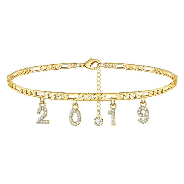 Pulseras para mujer, regalos para mujer, año de nacimiento, tobilleras para mujer, tobilleras personalizadas, joyas para pies de playa, pulsera para mujer