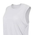 thumbnail image 6 of Women Summer Lightweight Slub Yarn Breathable Yoga Hem Drawstring Loose Round Neck Sleeveless Sports Shirt Tank Top Tee for Athletic Workout Yoga Casual Wear | CSEONE,White L, 6 of 9