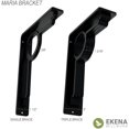 thumbnail image 5 of Ekena Millwork 1 1/2"W x 7 1/2"D x 10"H Maria Wrought Iron Bracket, (Single center brace) (6-Pack), 5 of 5