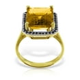 thumbnail image 2 of Galaxy Gold 14K Yellow Gold Natural Black Diamonds and Citrine Ring - November Birthstone - Warmth & Prosperity - Sizes 5.5 to 11 - Fine Jewelry for Women, 2 of 4