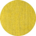 thumbnail image 1 of Ahgly Company Machine Washable Indoor Round Solid Yellow Modern Area Rugs, 8' Round, 1 of 4