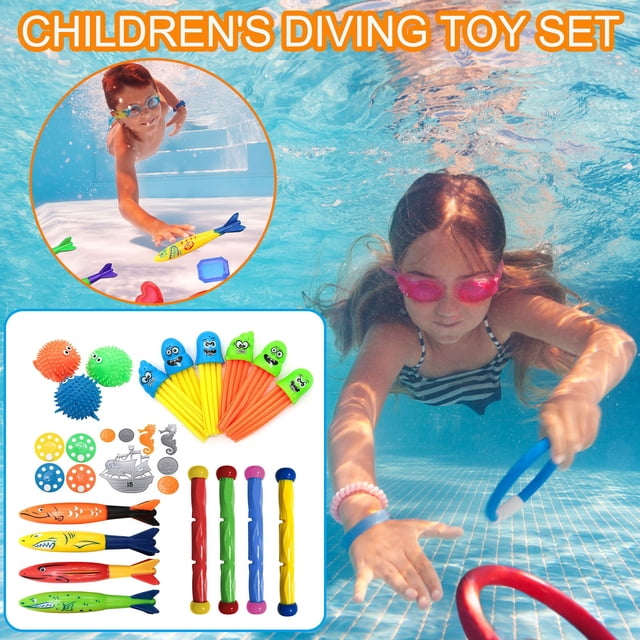 Xihbxyly Juego de Juguetes de Buceo para Piscina, Coloridos Juguetes Que Se Hunden, Diversión Subacuática, Material de Pvc Seguro, Diseño de Bordes Lisos, Juegos de Piscina para Verano, Ideal para Fi