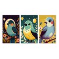 thumbnail image 2 of Designart "Cheerful Blue Avian in Watercolor Delight I" Animals Bird Wall Art Set Of 3 - Bird Blue Gallery Wall Set For Home Decor, 2 of 6