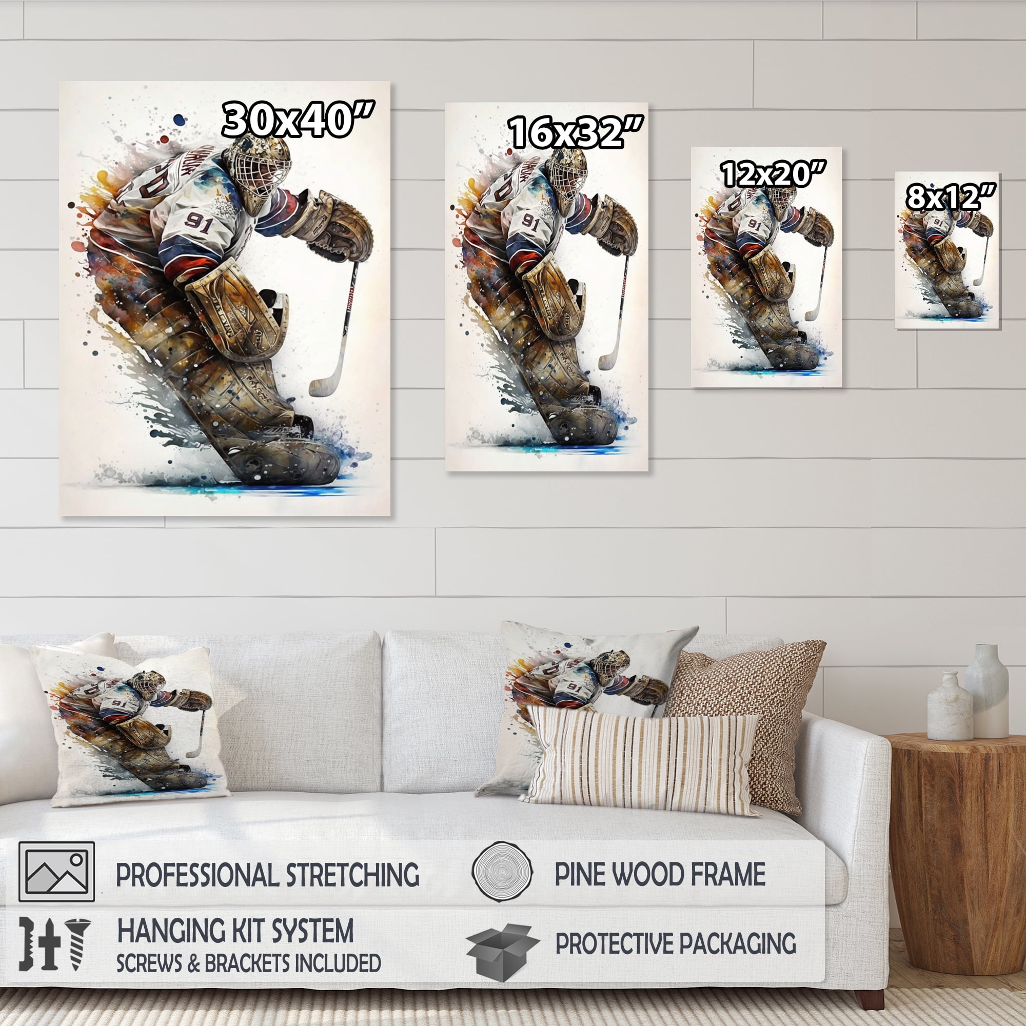 Designart Goal Tender During Game IV Canvas Wall Art