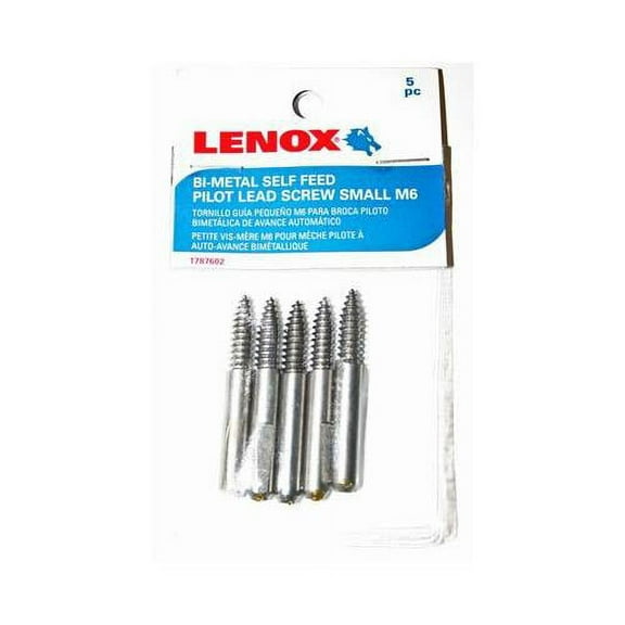 Lenox 1787602 Replacement M6 Screw for Bi-Metal Self-Feed Drill Bits 5-Pack, Small