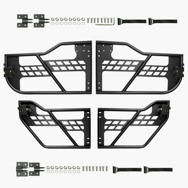 KFFKFF Jeep Tube Doors, Quad-Door, Safari Style Jeep Hollow Door with Robust Hinges & Factory Latch, Jeep Doors with Cushion Pads, Suitable for 2018-2024 Jeep Wrangler JL