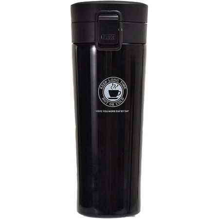 

sovpo Insulated Travel Mug Insulated Coffee Cup Leakage Proof Portable Stainless Steel Vacuum Coffee Mug for Tea Milk Beverage 380ml(Black)