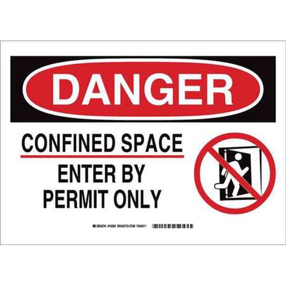 BRADY 87674 Security Sign, 7 x 10In, Blk/Red and Wht